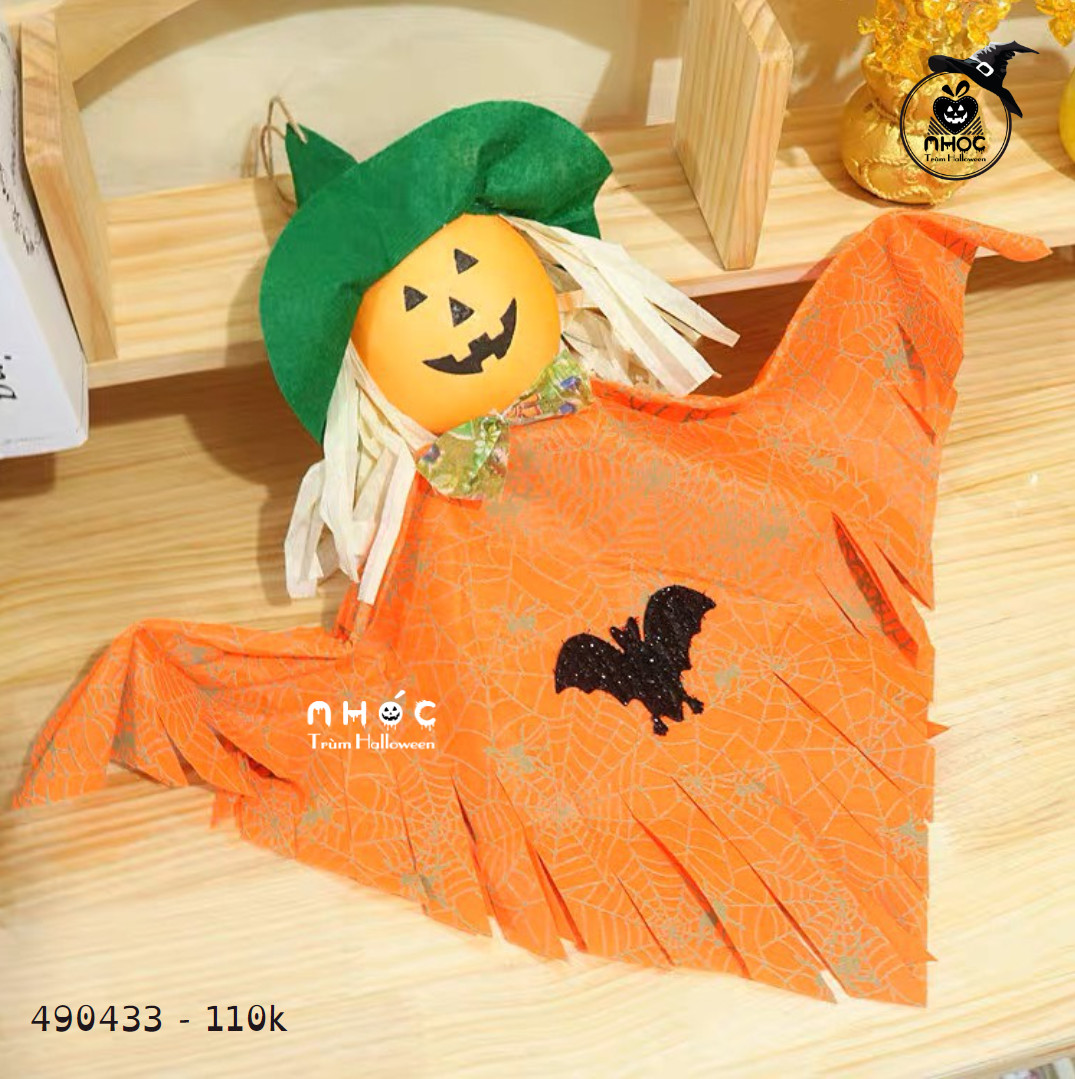 Ma boo treo tóc rơm áo nỉ nhện - Cam - 11001