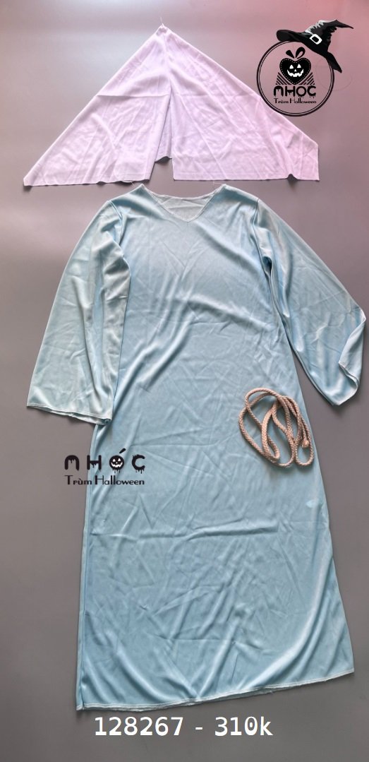Đầm halloween sơ Mary child combo khăn - Xanh da trời - 95310