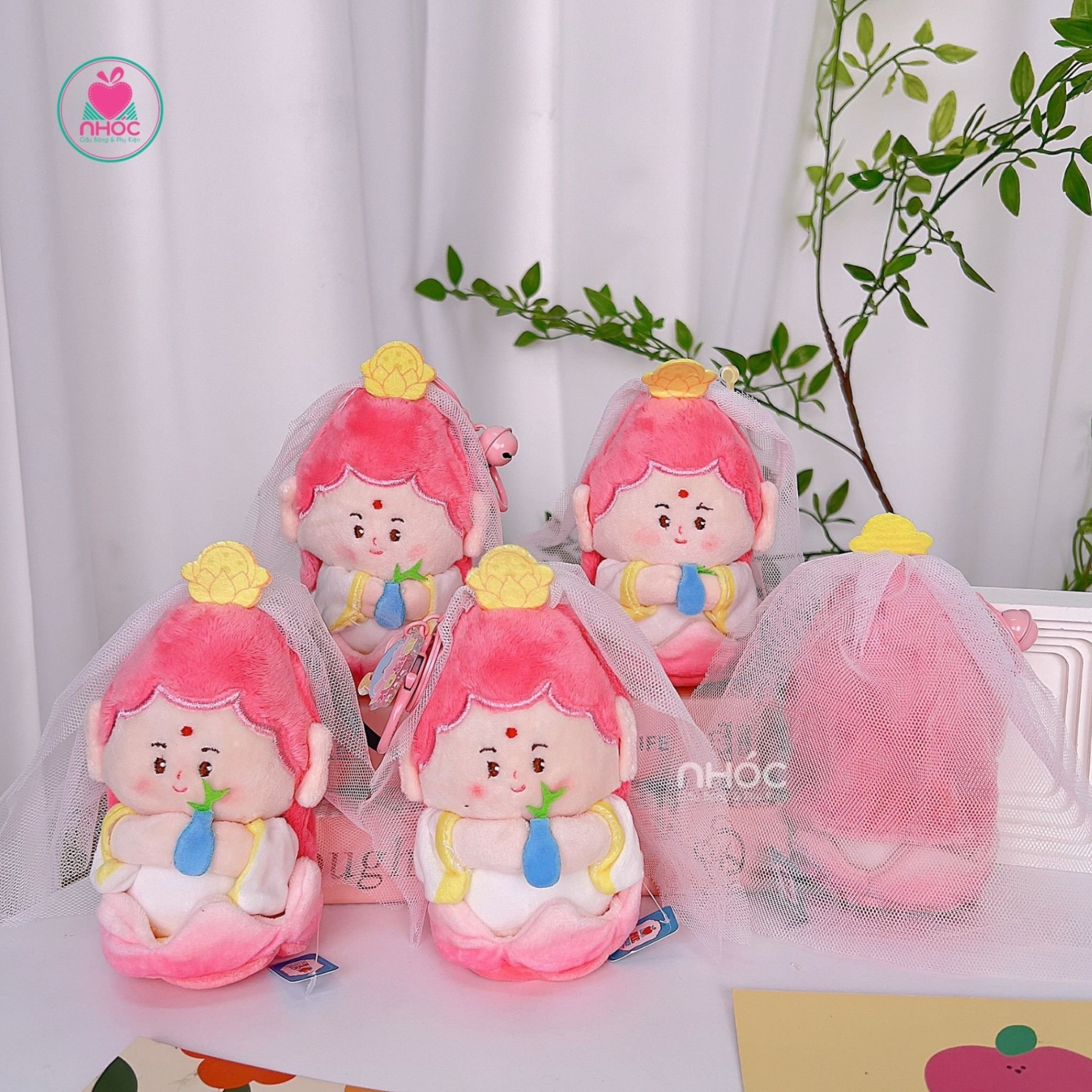 Móc khoá bông Quan âm ngồi đài sen - 12001