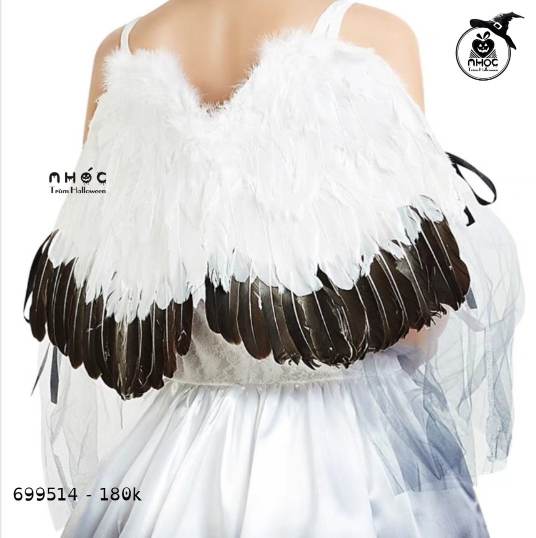Cánh thiên thần lông vũ trắng đen - 60180