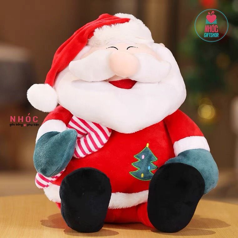 Thú bông ông già Noel mặc áo thêu cây thông - 45160
