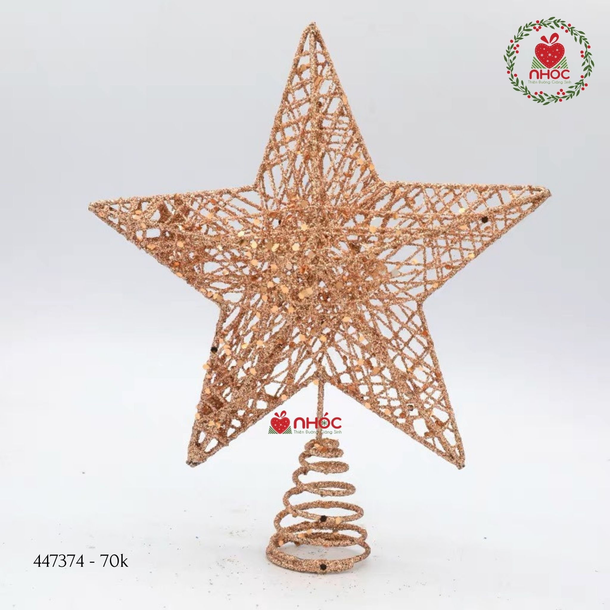 Phụ kiện trang trí Noel Sao chóp bạc kim tuyến - Rose - 2070
