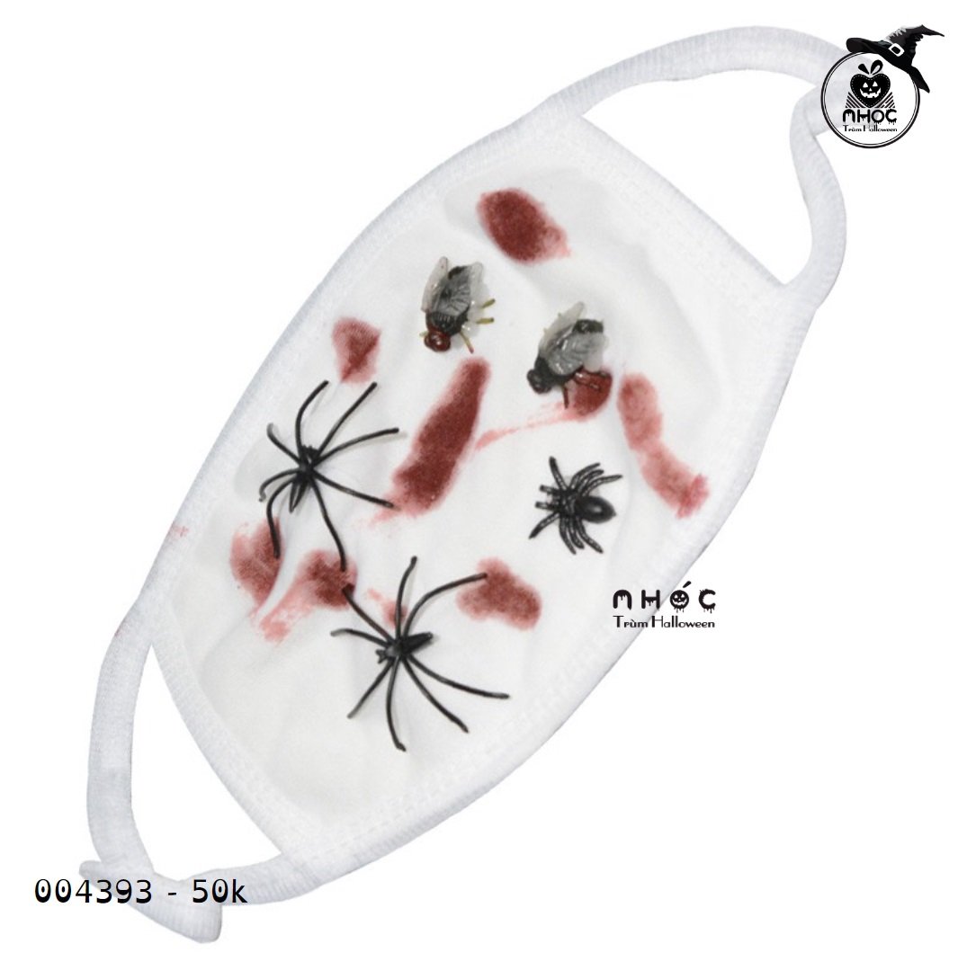 Khẩu trang Halloween máu - Nhện ruồi - 5001