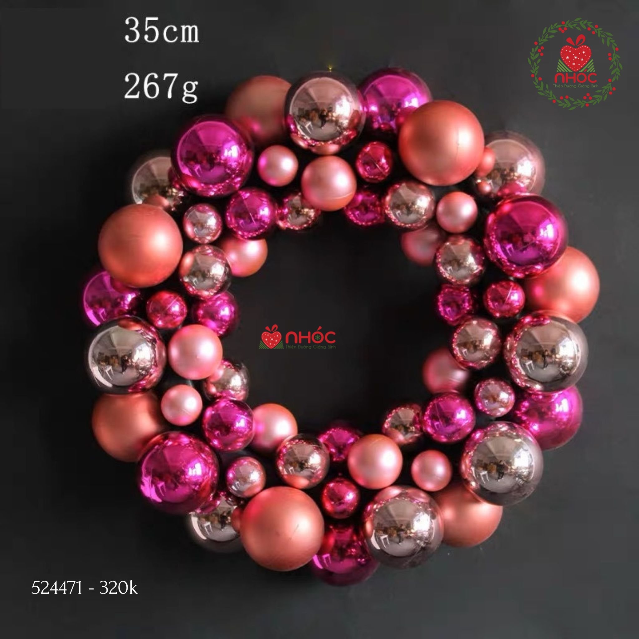 Vòng nguyệt quế trái châu - Hồng - 40320