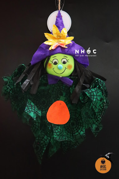 Ma boo treo nón hoa áo lưới nhện - Xanh lá - 6001