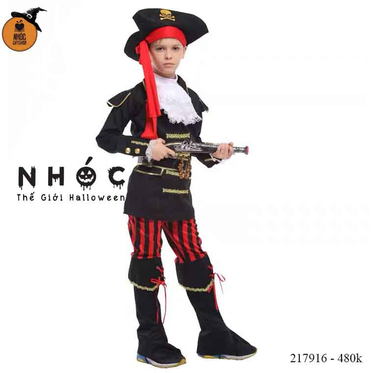 Đầm halloween cướp biển Princess of the sea combo nón dây nịt - Đen - Size M - 115480