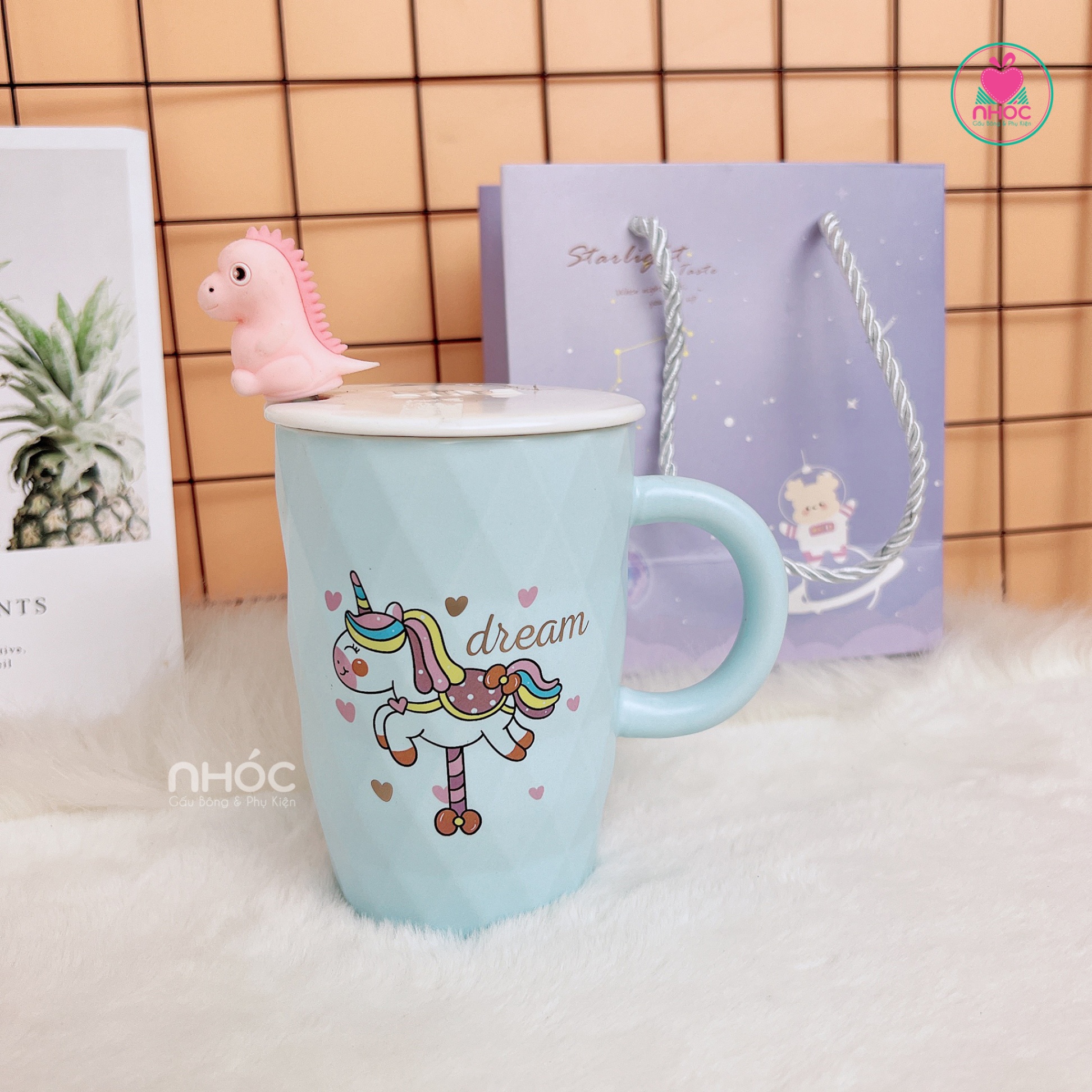 Ly sứ in kỳ lân - Xanh dương - 13001