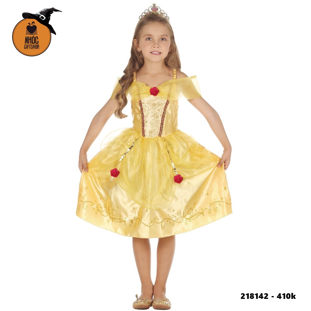 Đầm halloween công chúa pretty princess bella combo bao tay - Vàng - Size L - 41001