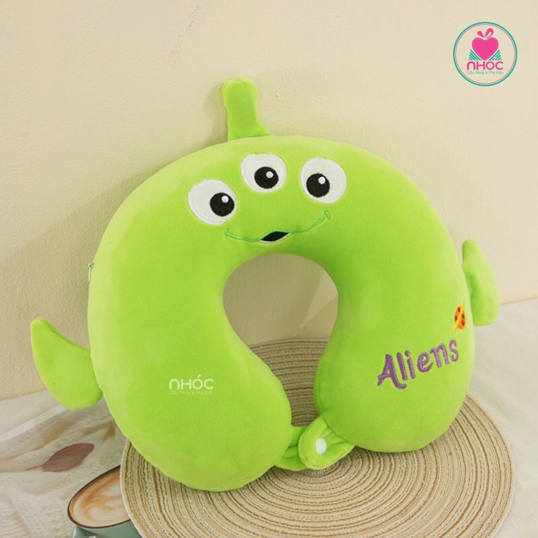 Gối kê cổ cao su Alien - Xanh lá - 16001