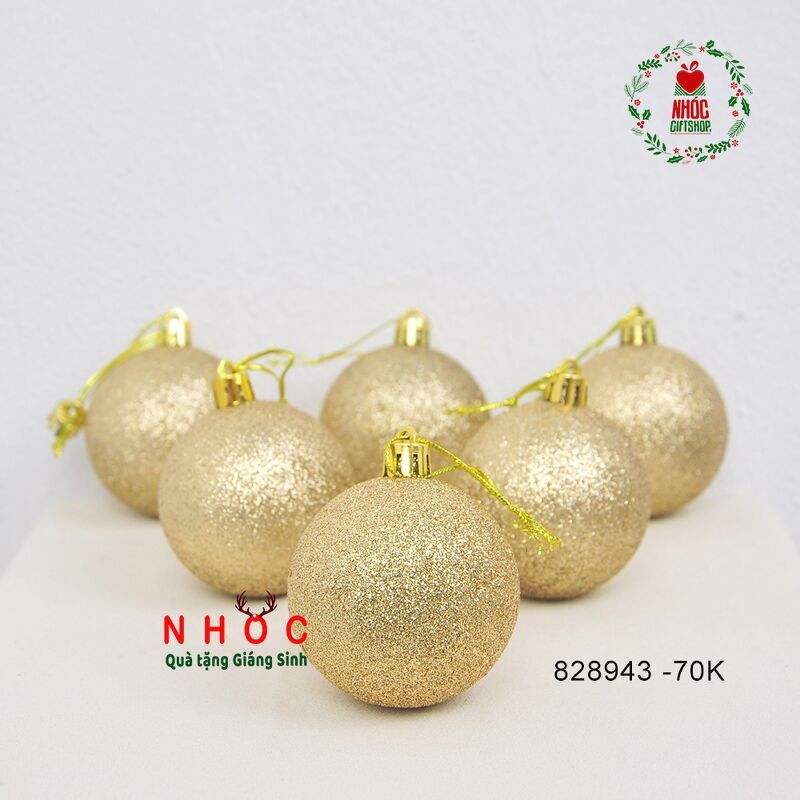 Trái châu kim tuyến 60 ly -Bịch 6 - 0670