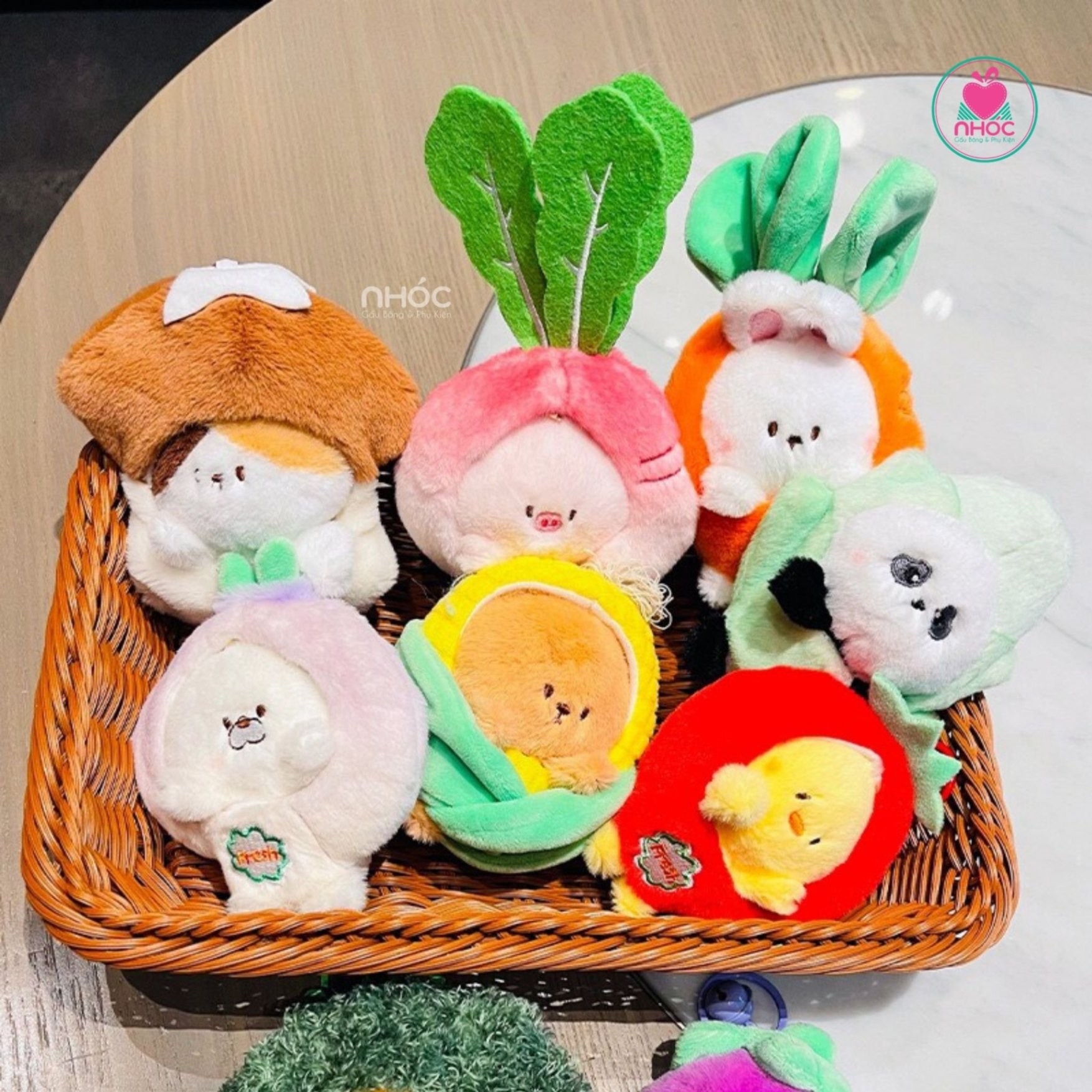 Móc khoá bông thú Cosplay rau củ quả 9m - 13001