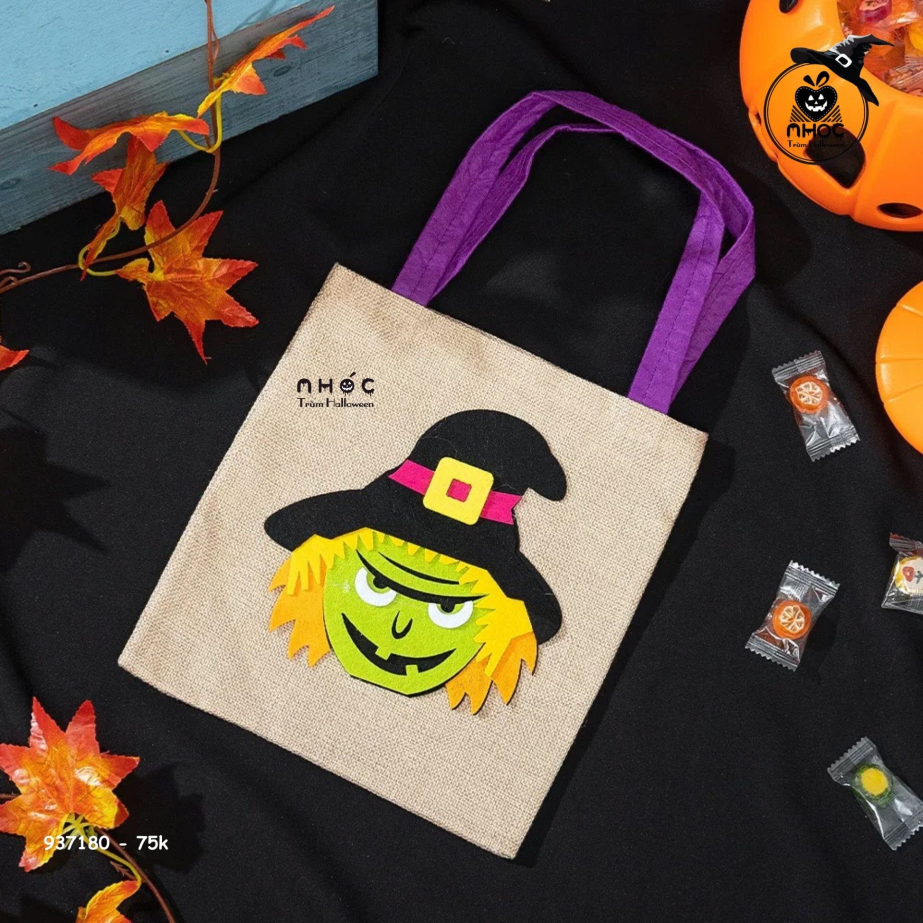 Túi xách Halloween vải bố - Chú hề ma - 7501