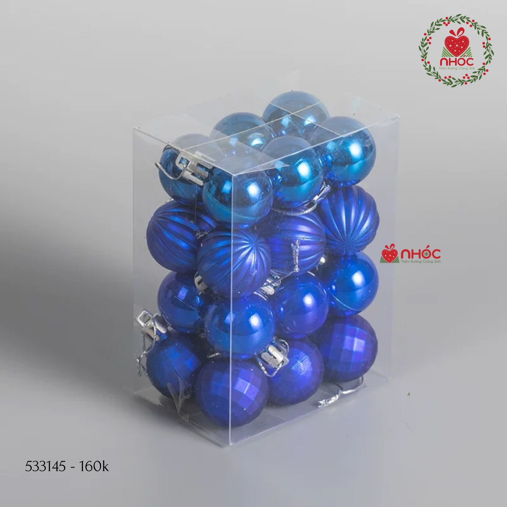 Trái châu kiểu hộp bộ 24 trái 30 ly - Xanh dương - 30160