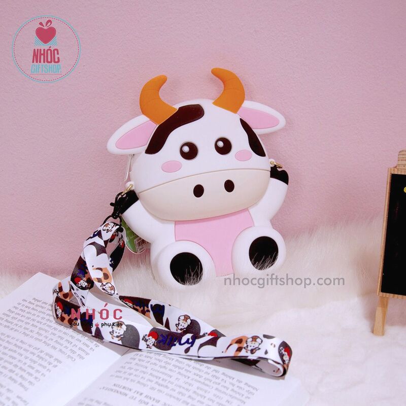 Túi đeo chéo thú silicone - Bò sữa - 29001