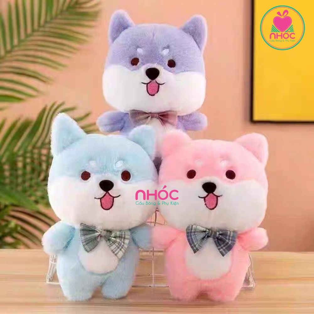 Thú bông nhỏ Gấu đeo nơ lông xù