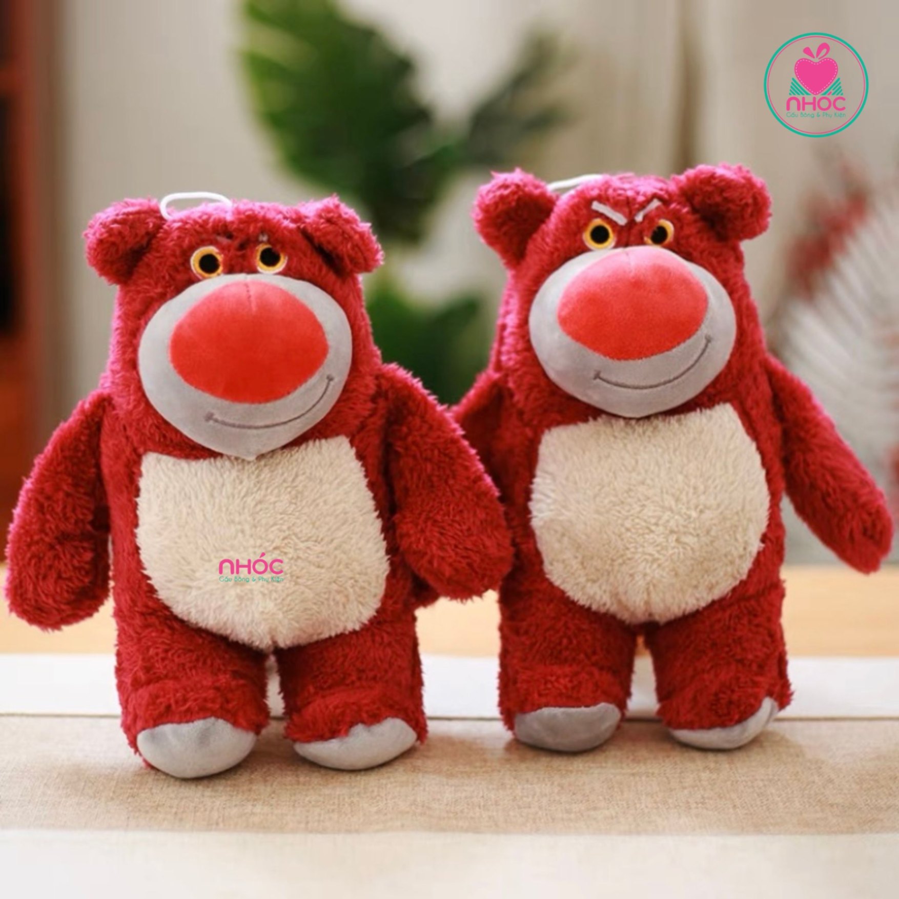 Thú bông nhỏ gấu Toy Story lông xù ngồi - Đỏ đô - 9501