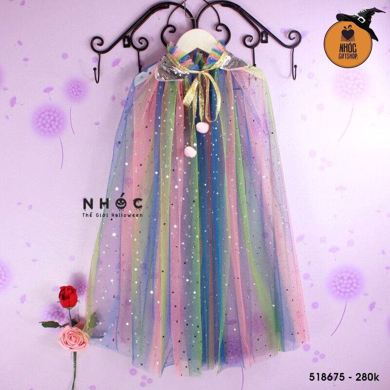Aó choàng halloween vải lưới trăng sao cổ kim sa - 28001 - Size S