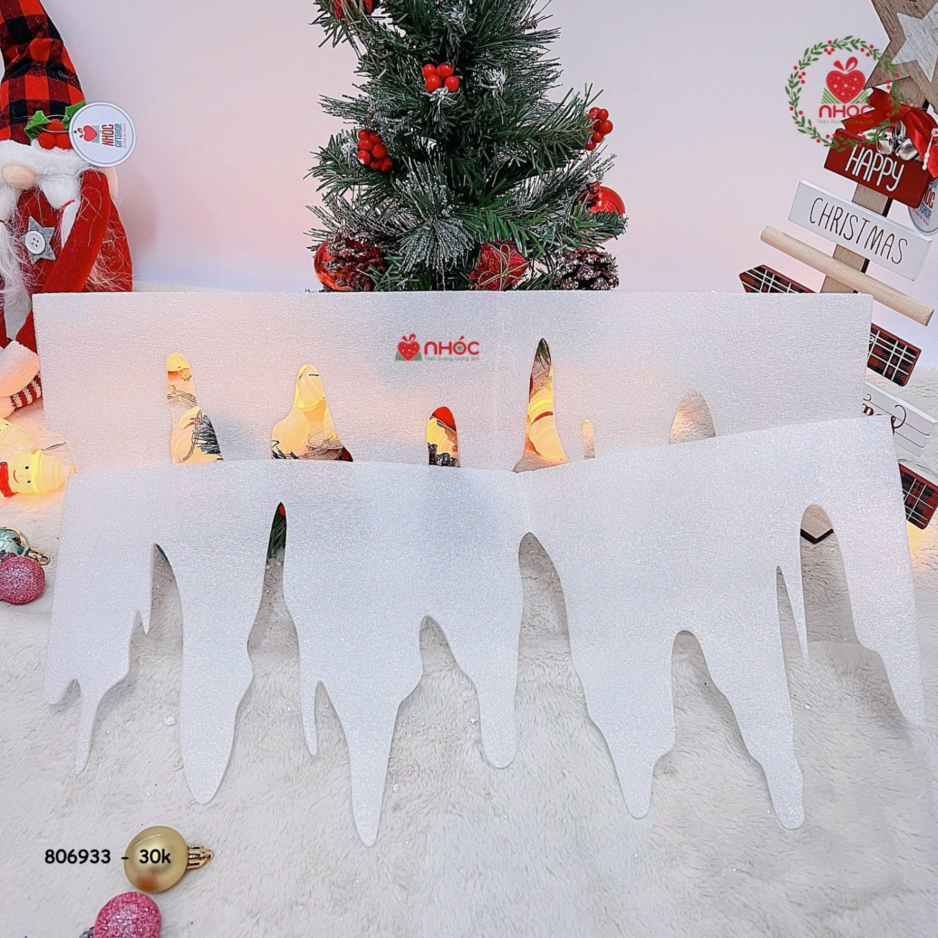Mô hình trang trí noel mút bộ 2 bảng tuyết - 5030