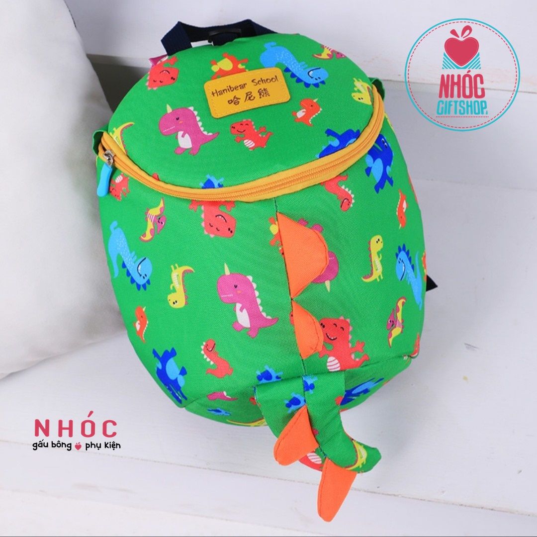 Balo cho bé in khủng long - 18001 - Xanh lá cây
