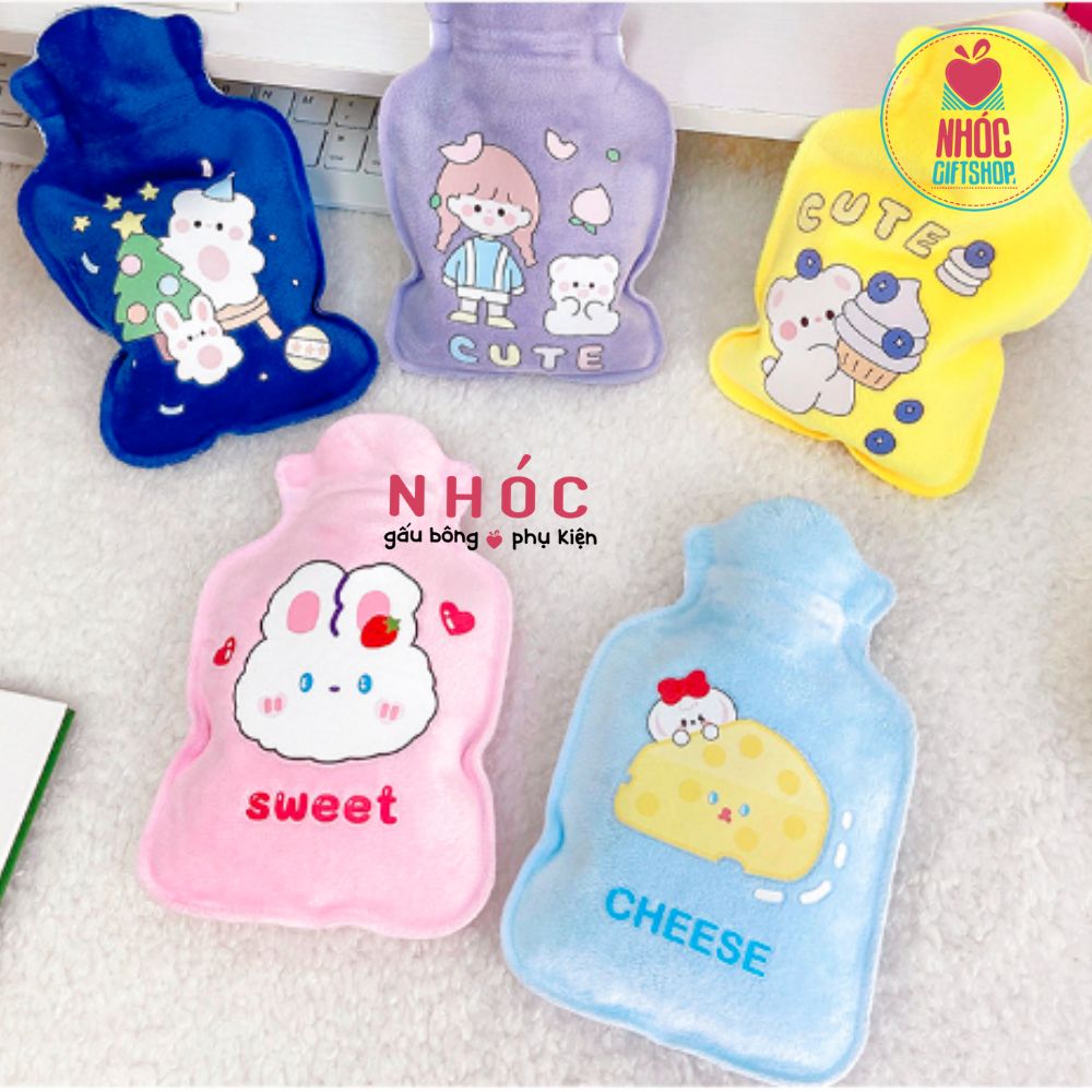 Túi chườm nóng lạnh vỏ bông Gấu ôm kem - Vàng - 15030