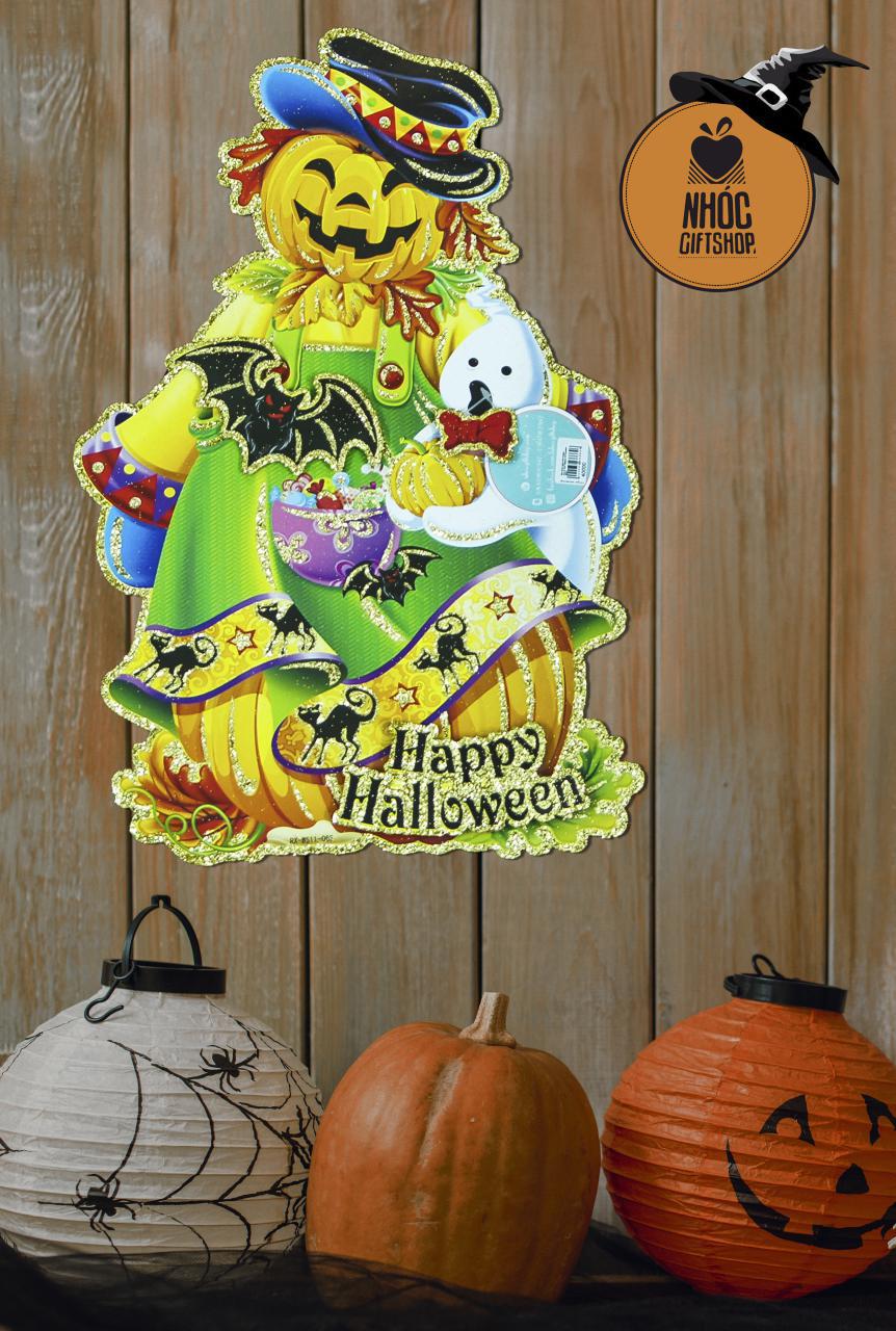 Mô hình giấy kim tuyến ma bí dơi Happy Halloween- 4001