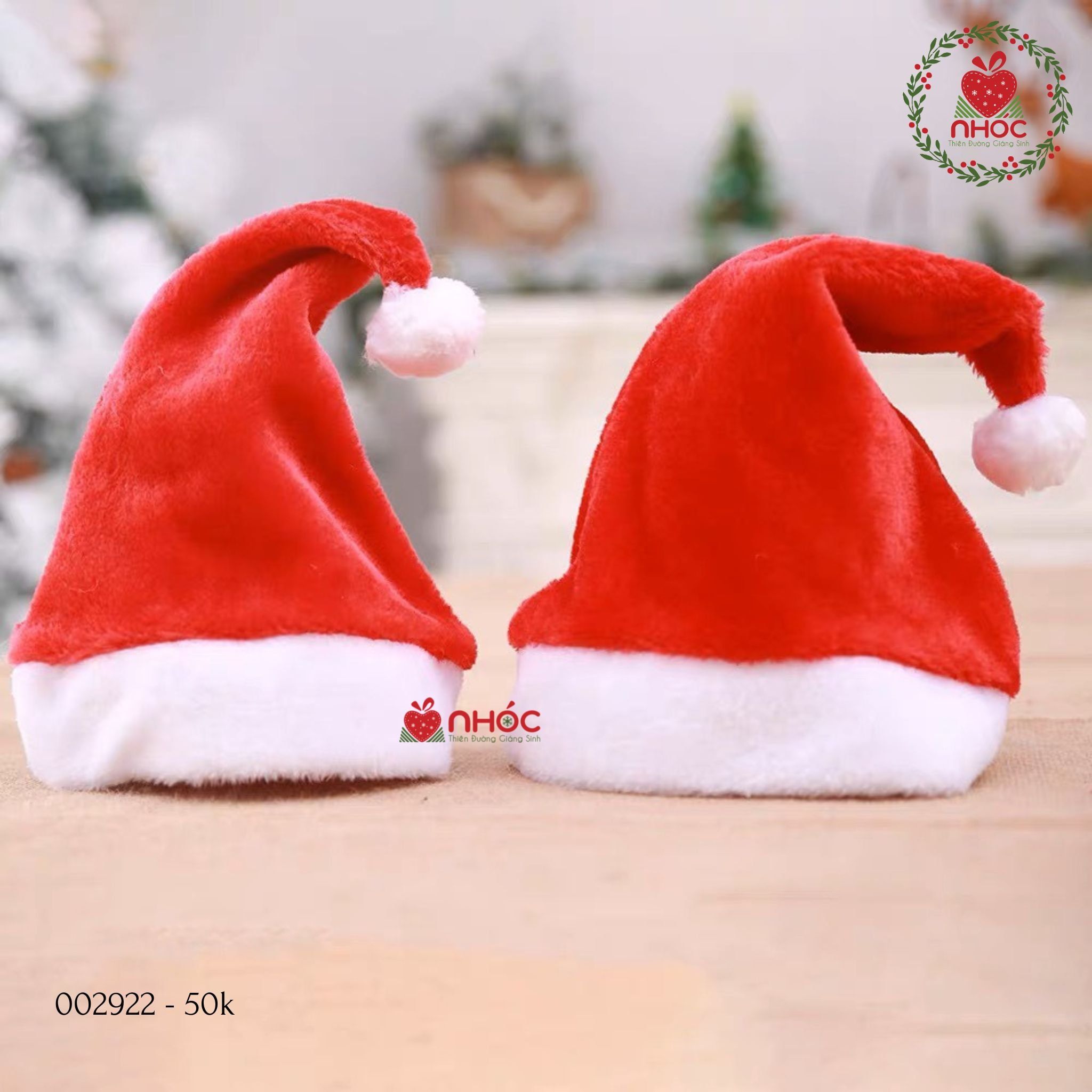 Mũ noel nhung trơn đại - 5050