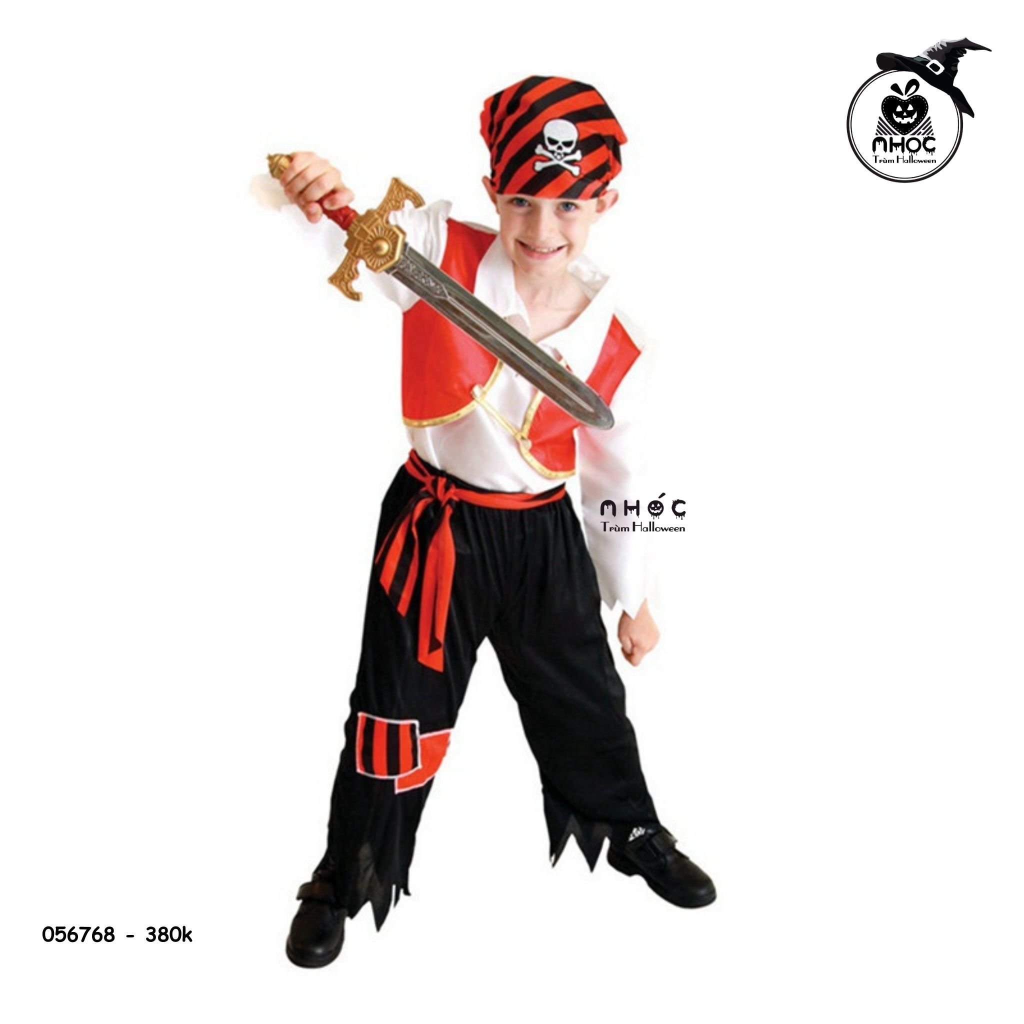 Bộ đồ cướp biển Pirate Boy quần vá combo nón - Size L - 130380