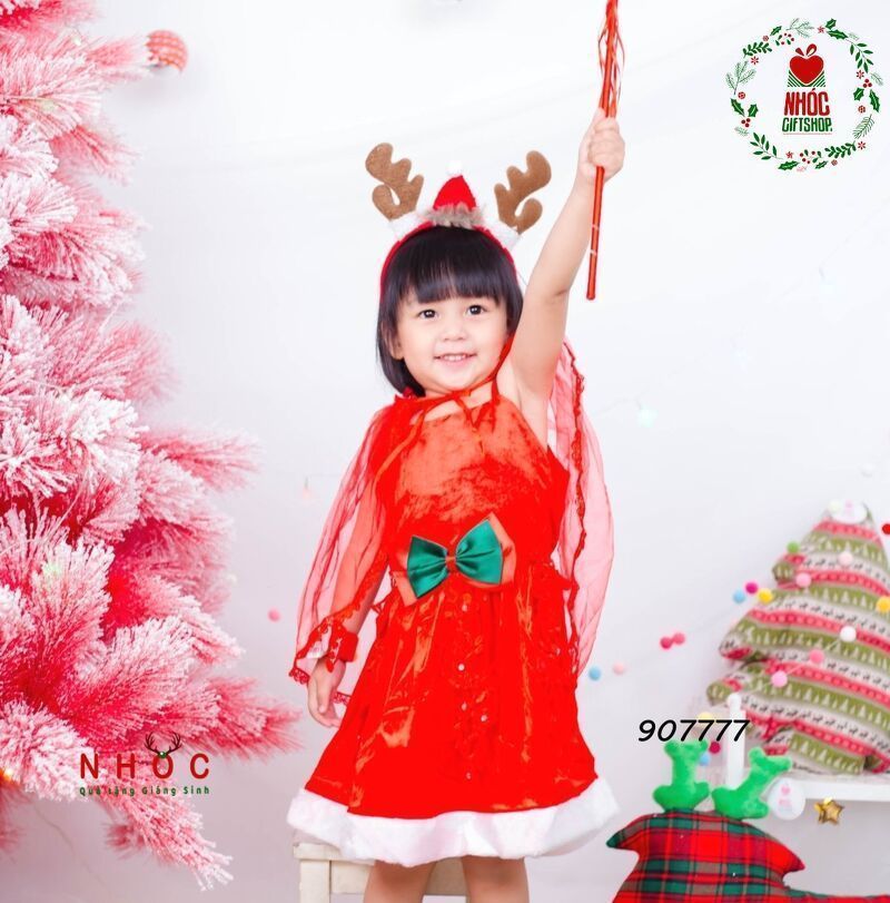 Đầm nhung Noel khoác voan rời - Size 2 - 50200