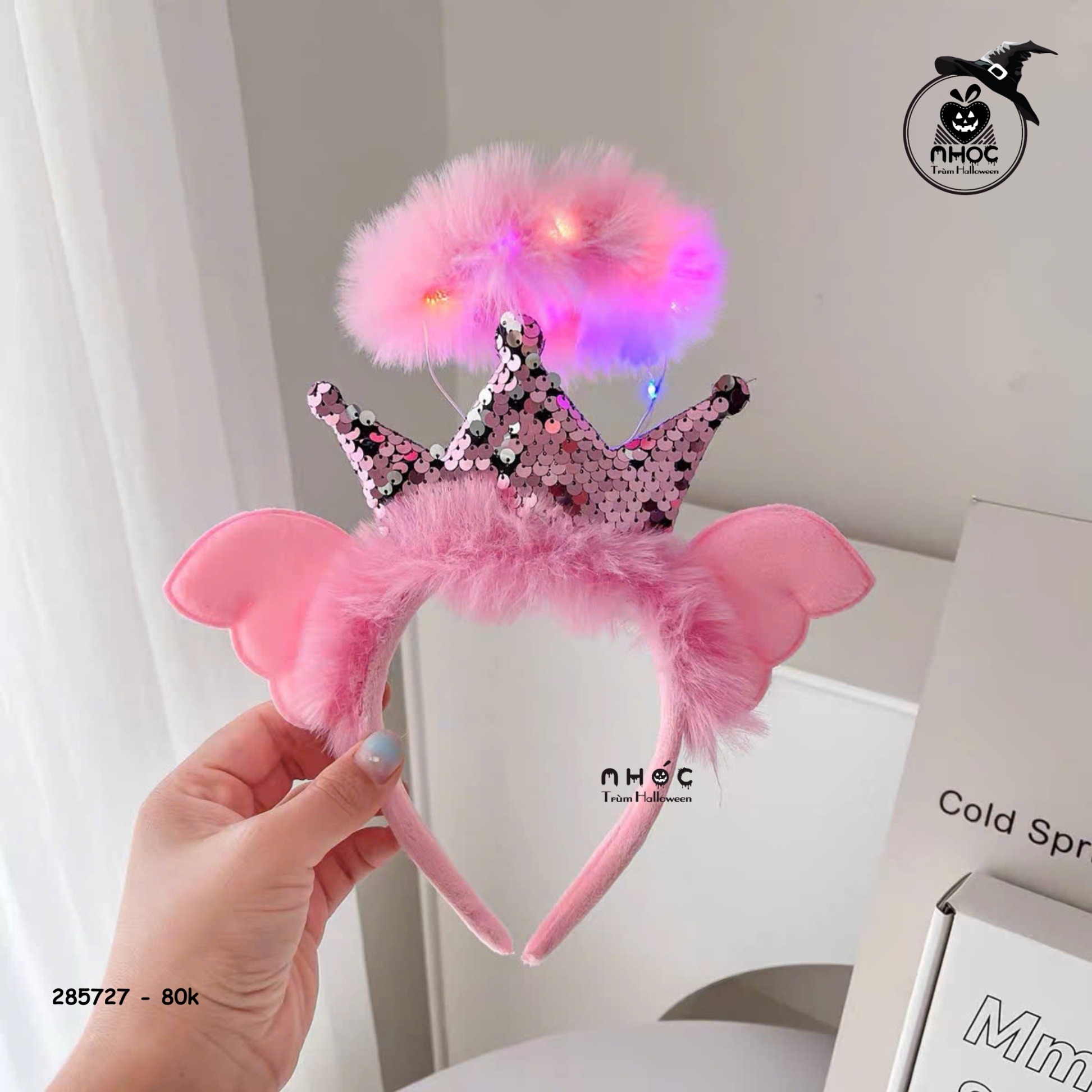 Cài tóc Halloween vươn miệng lông xù - Hồng - 8001