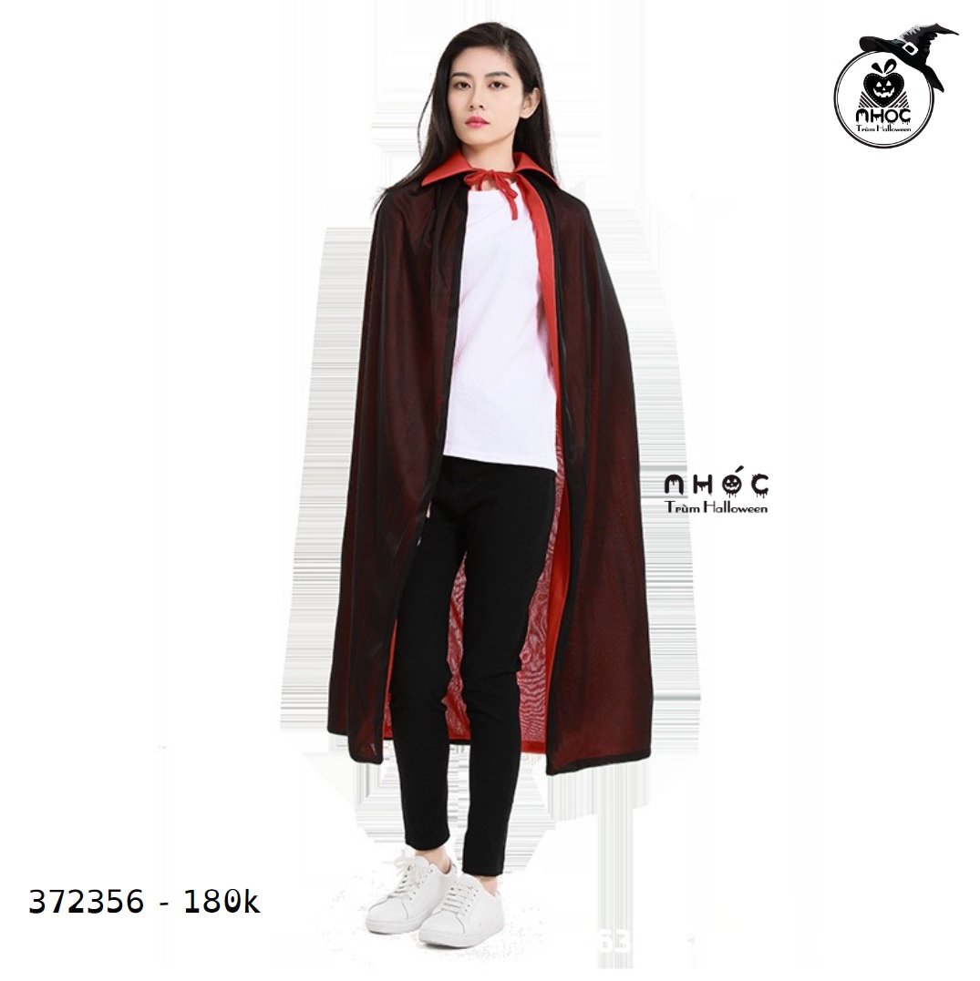 Áo choàng Halloween vải phi cổ đỏ - 120180