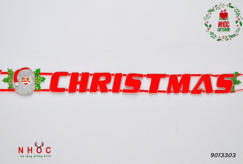 Dây Chữ Merry christmas nhung ông già noel kim tuyến - 72001