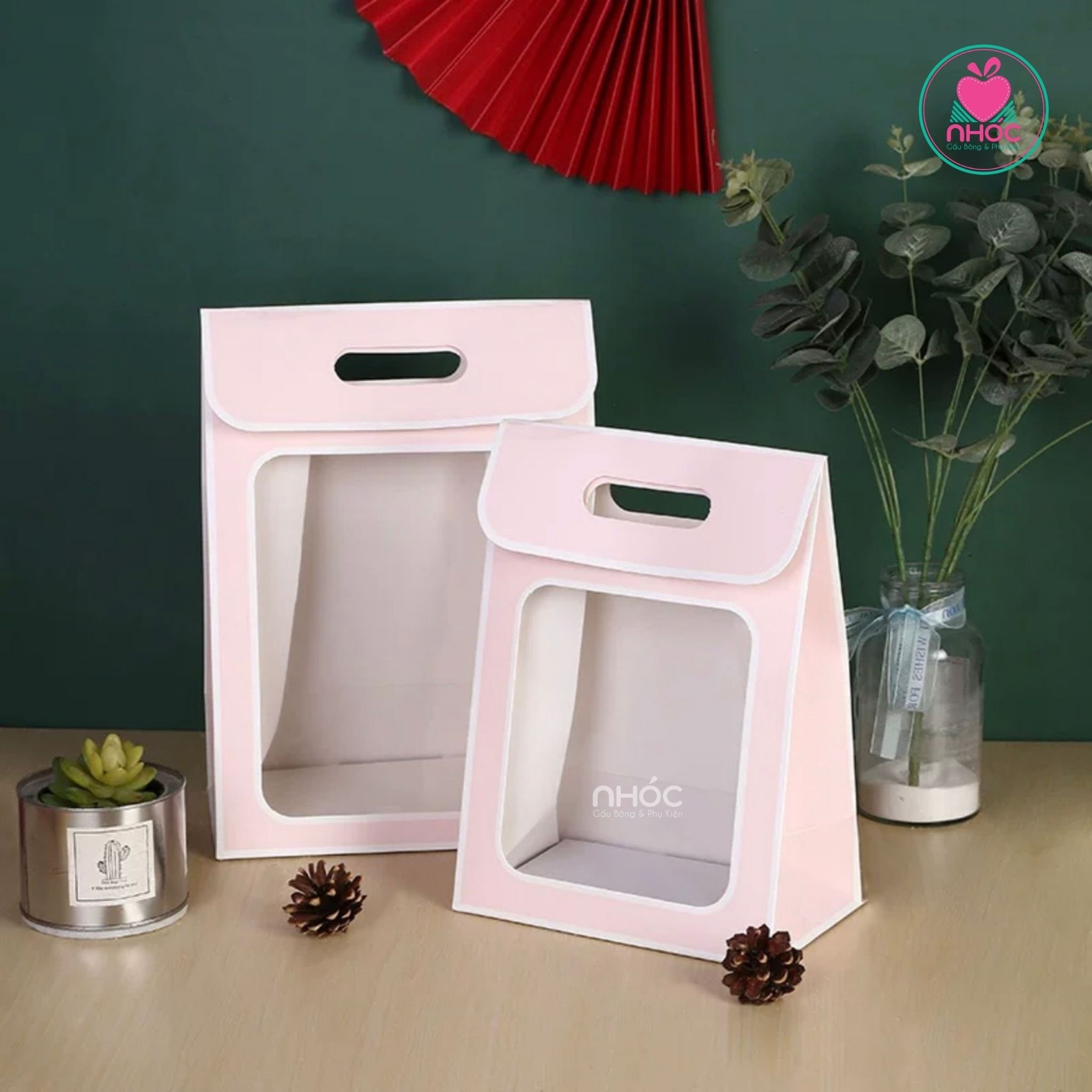 Túi quà trong nắp - Hồng - 21,5*30*15 - 3001