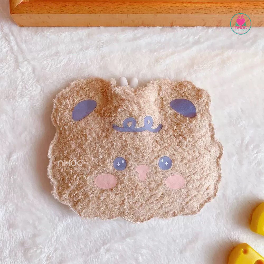 Túi chườm nóng lạnh vỏ lông chỉ Gấu má hồng - Nâu nhạt - 25040