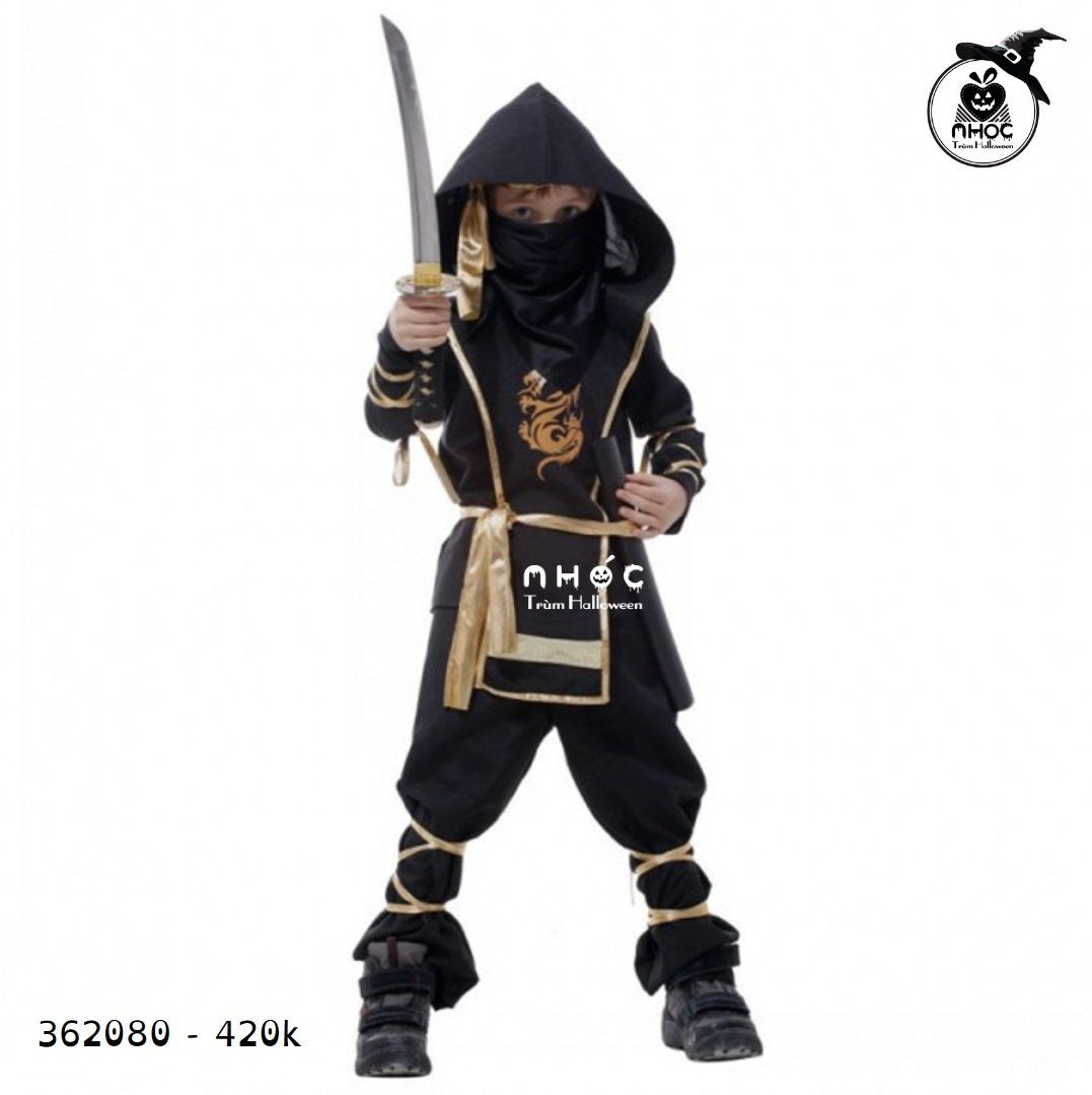 Bộ đồ Dragon ninja rồng viền vàng bóng vải thun - Size M - 42001
