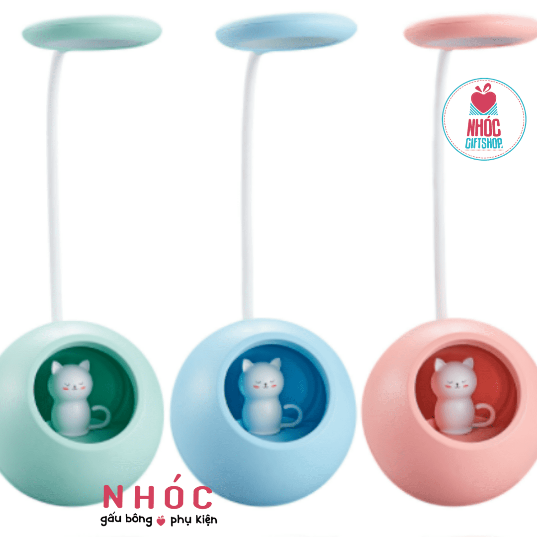 Đèn ngủ tròn tượng mèo - Xanh lá cây - 22001