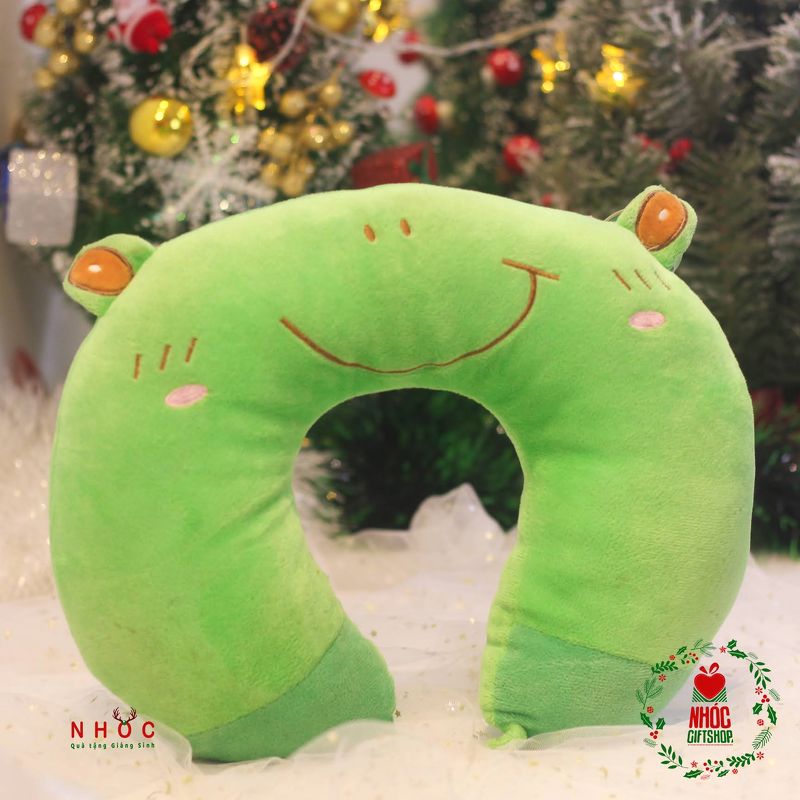 Gối kê cổ bông ếch xanh lá - 120