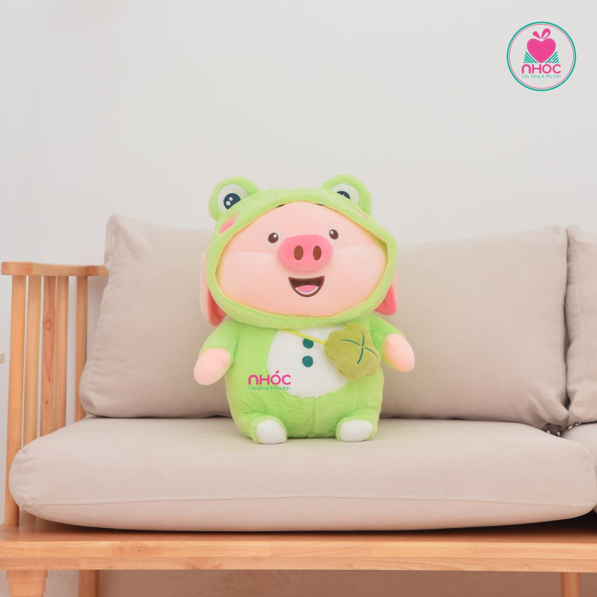 Thú bông Heo tiktok mặc áo thú lông xù - Ếch - 35240