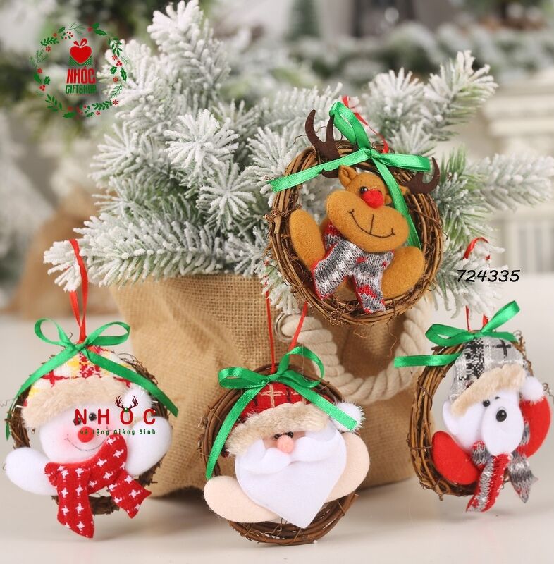 Phụ kiện trang trí noel vòng nguyệt quế - 4501 - Ông già noel
