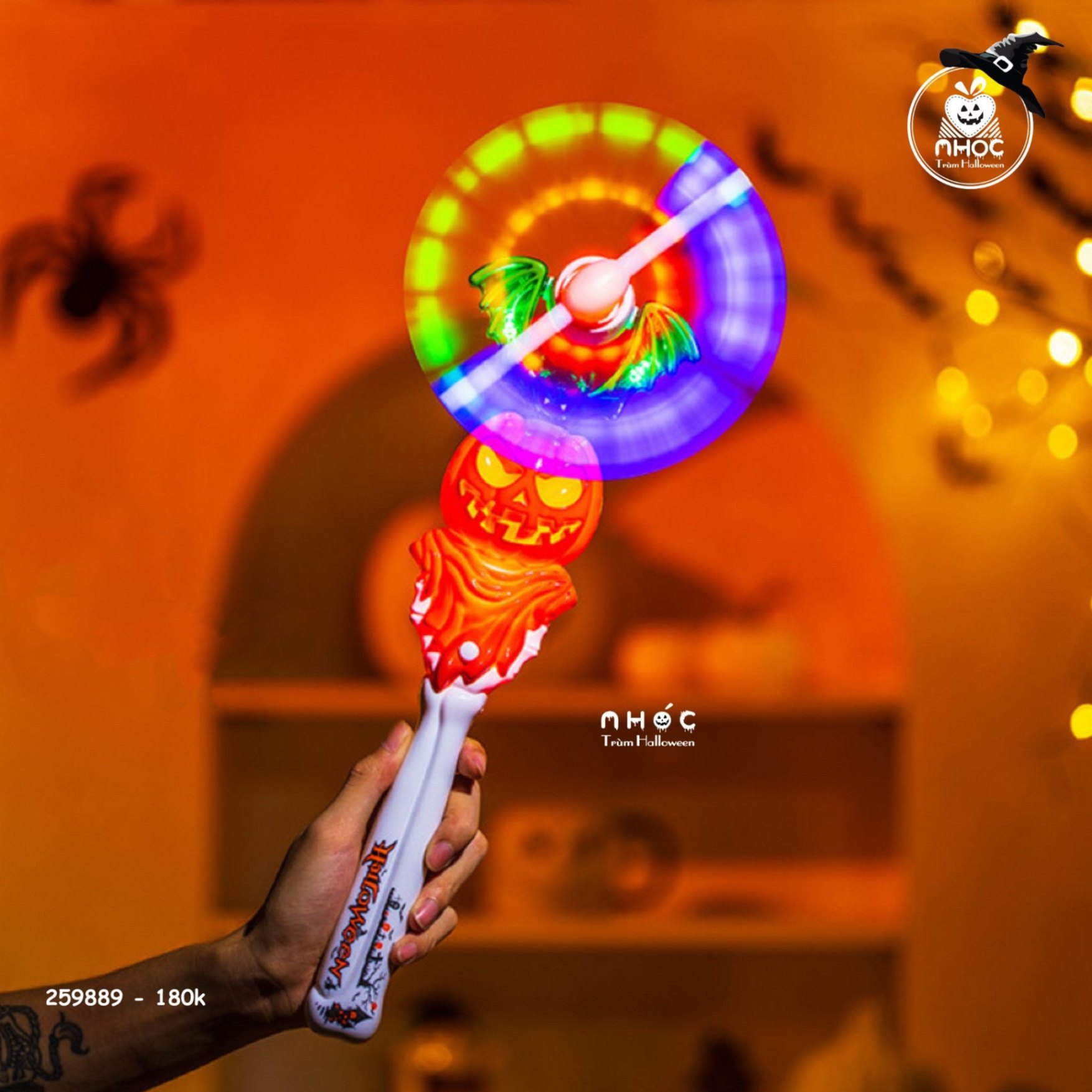 Que đèn Halloween cánh quạt - Bí Ngô - 18001