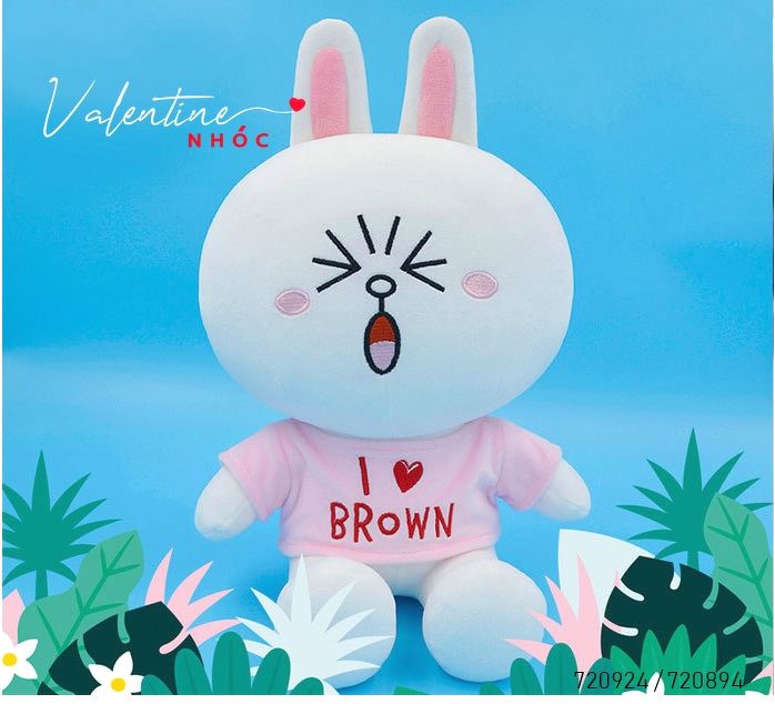 Thú bông thỏ Cony mặc áo ngồi - Trắng - 55350