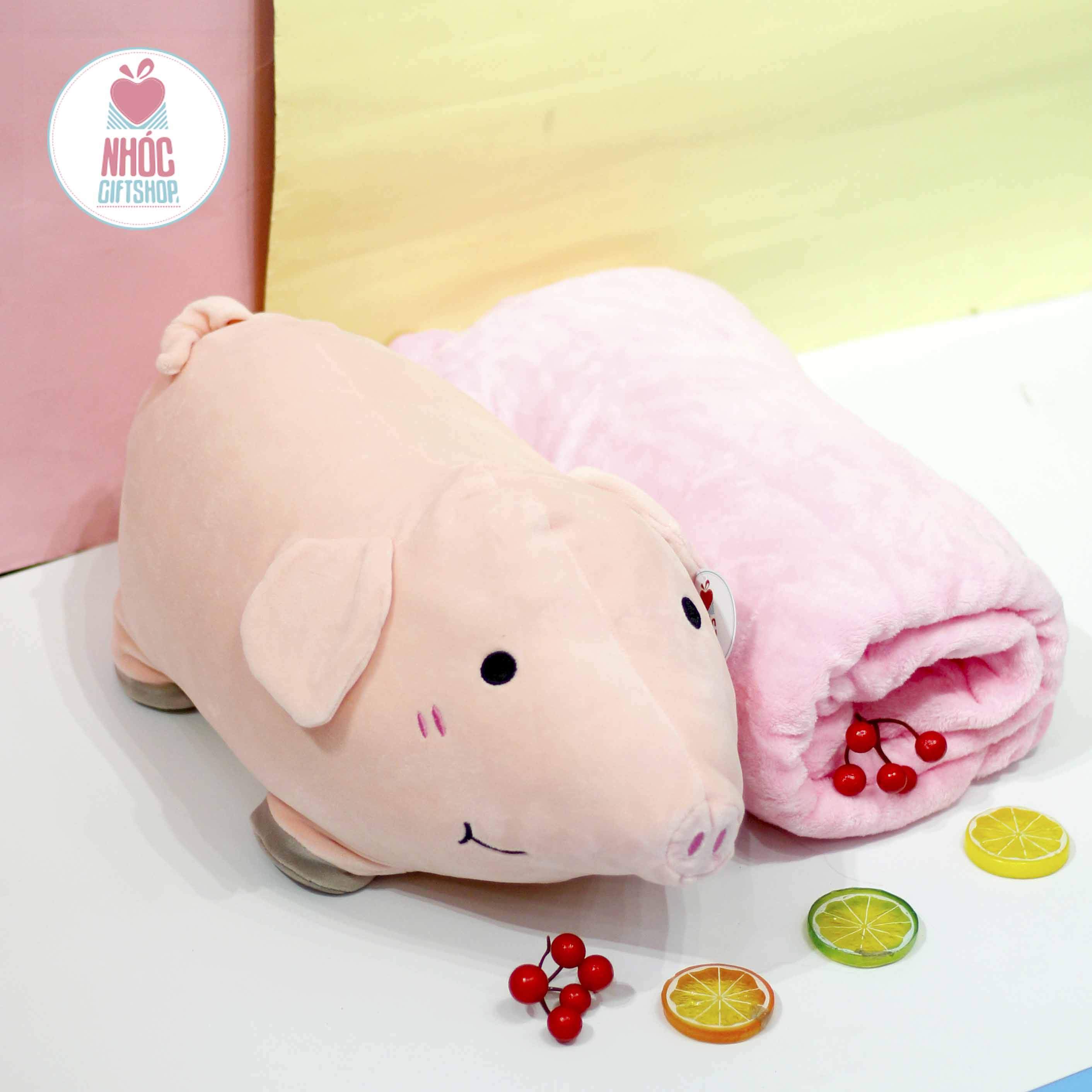 Gối mền heo má hồng lông mịn - Hồng - 45380