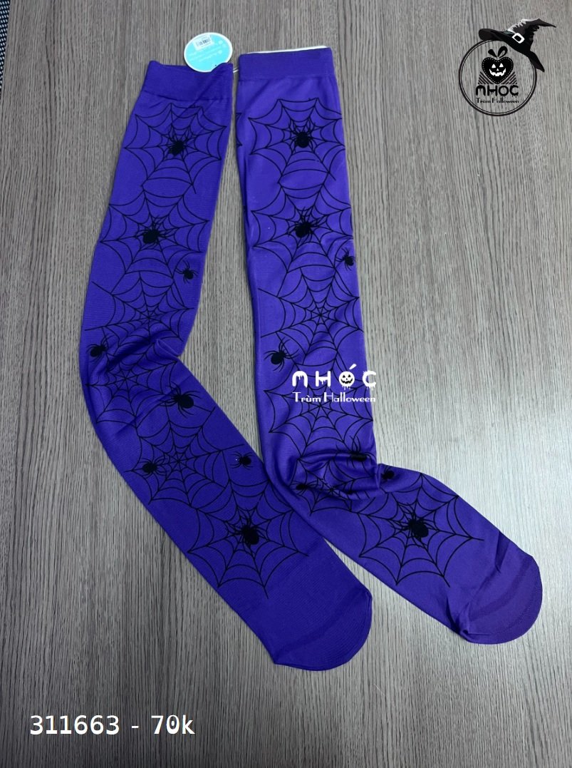 Tất halloween in nhện - Tím - 7001