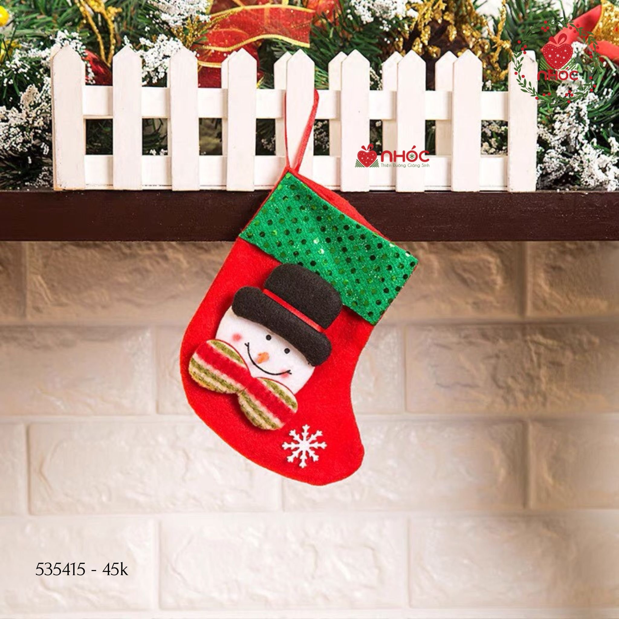 Tất Noel ống kim sa - Người tuyết - 1545