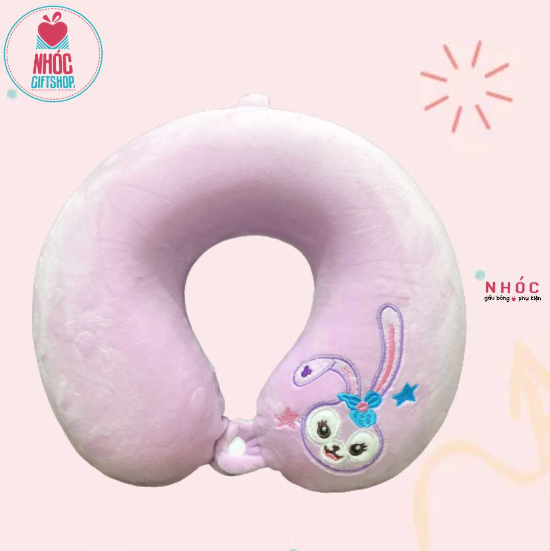 Gối kê cổ cao su non thêu Thỏ Stella - Tím - 16001