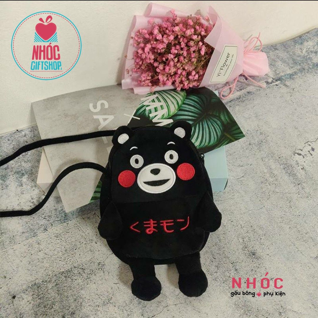 Túi đeo chéo cho bé Kumamon - Đen - 12001