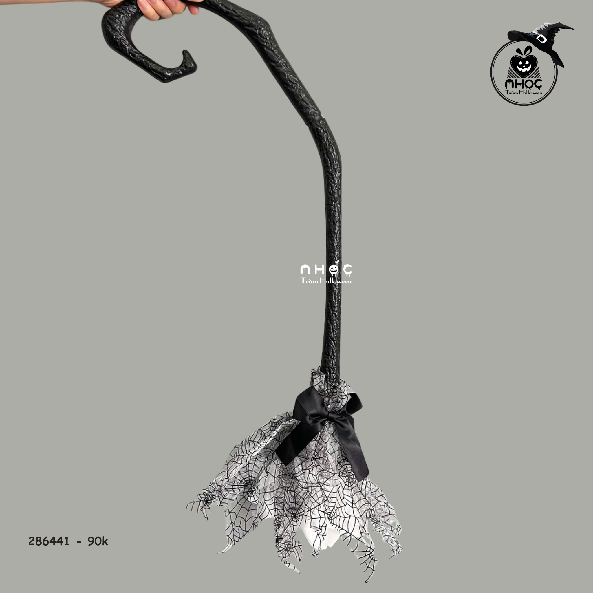 Chổi phù thuỷ ráp lưới nhện - Trắng - 9001