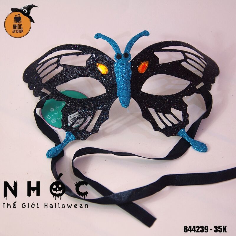 Mặt nạ nửa mặt kim tuyến bướm - 3501 - Đen