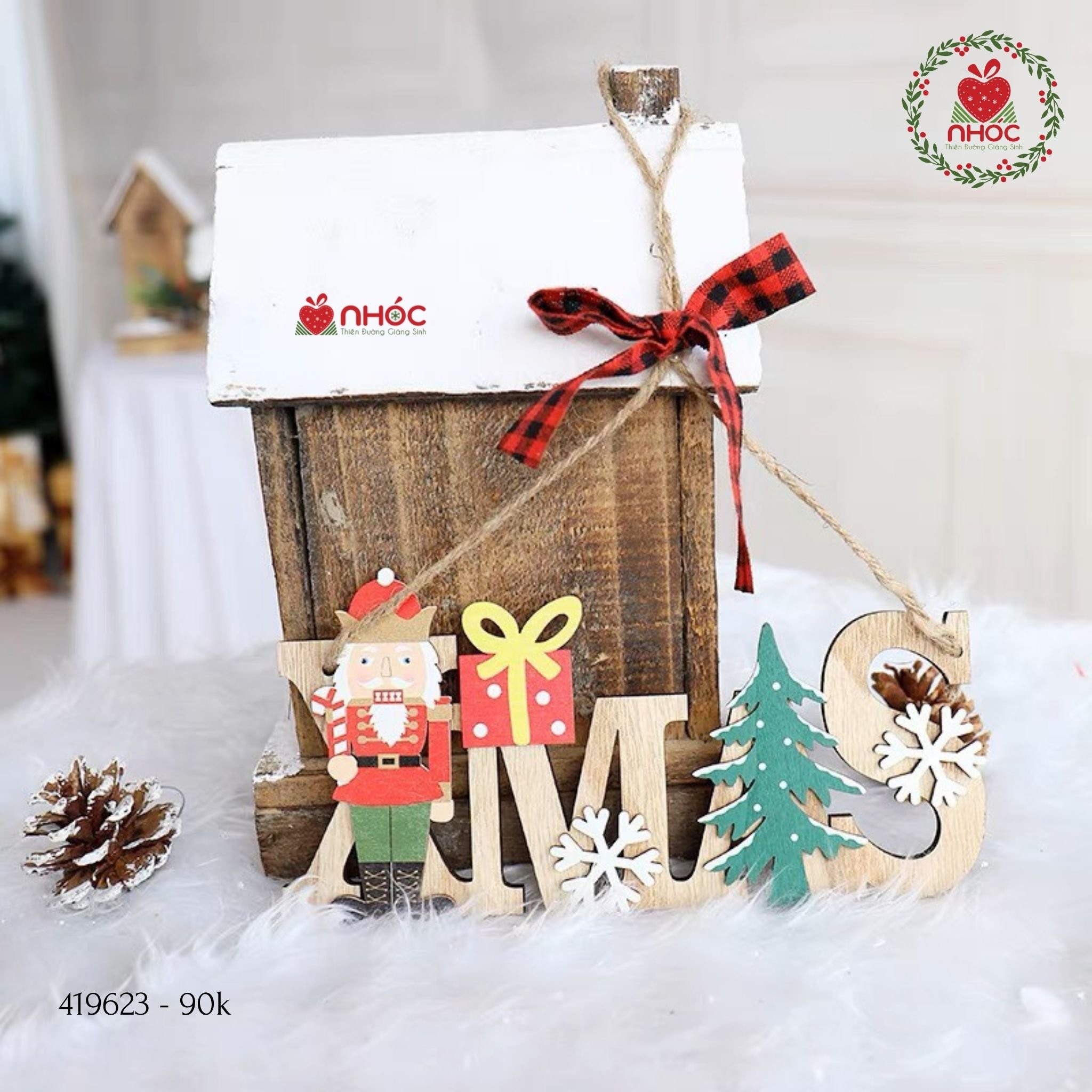 Bảng chào Noel gỗ - 9001