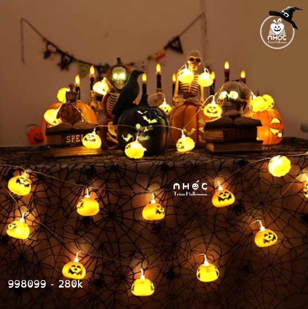 Dây đèn trang trí bí nhựa 16 quả - 28001