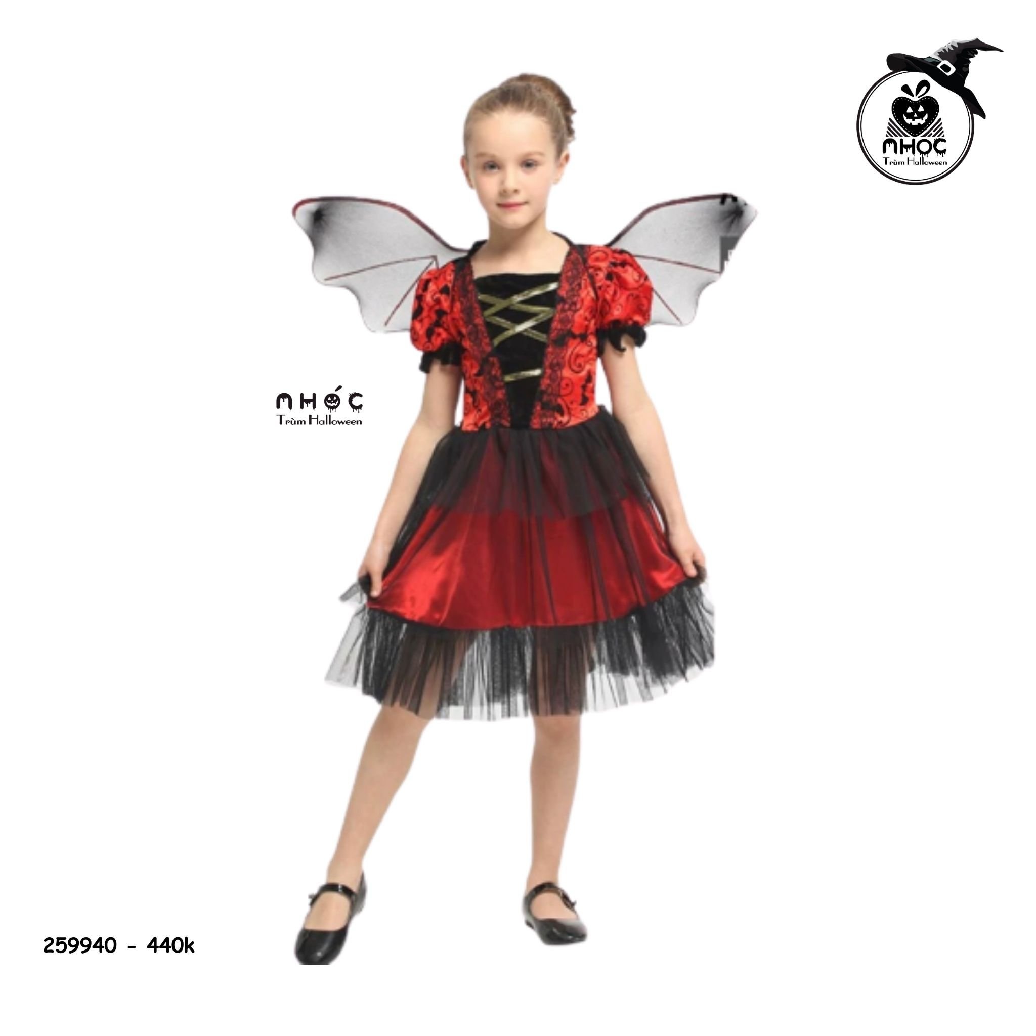 Đầm Halloween Black Red Bat Princess - Đỏ - Size L - 130440